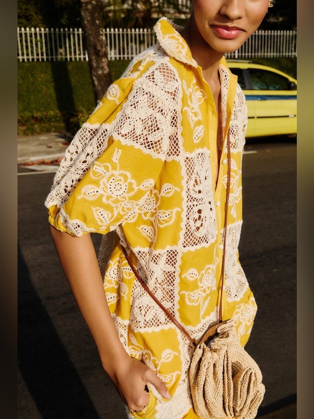 Farm Rio Lace Short Sleeve Shirt